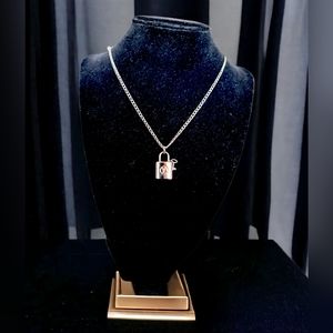 Petite lock and key- vintage design on a stainless steel necklace.